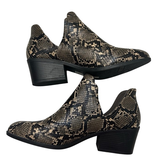 Fergalicious Brown and Black Ankle Boots Animal Print Size 11W NWOT. MSRP 120.00 - Picture 2 of 7